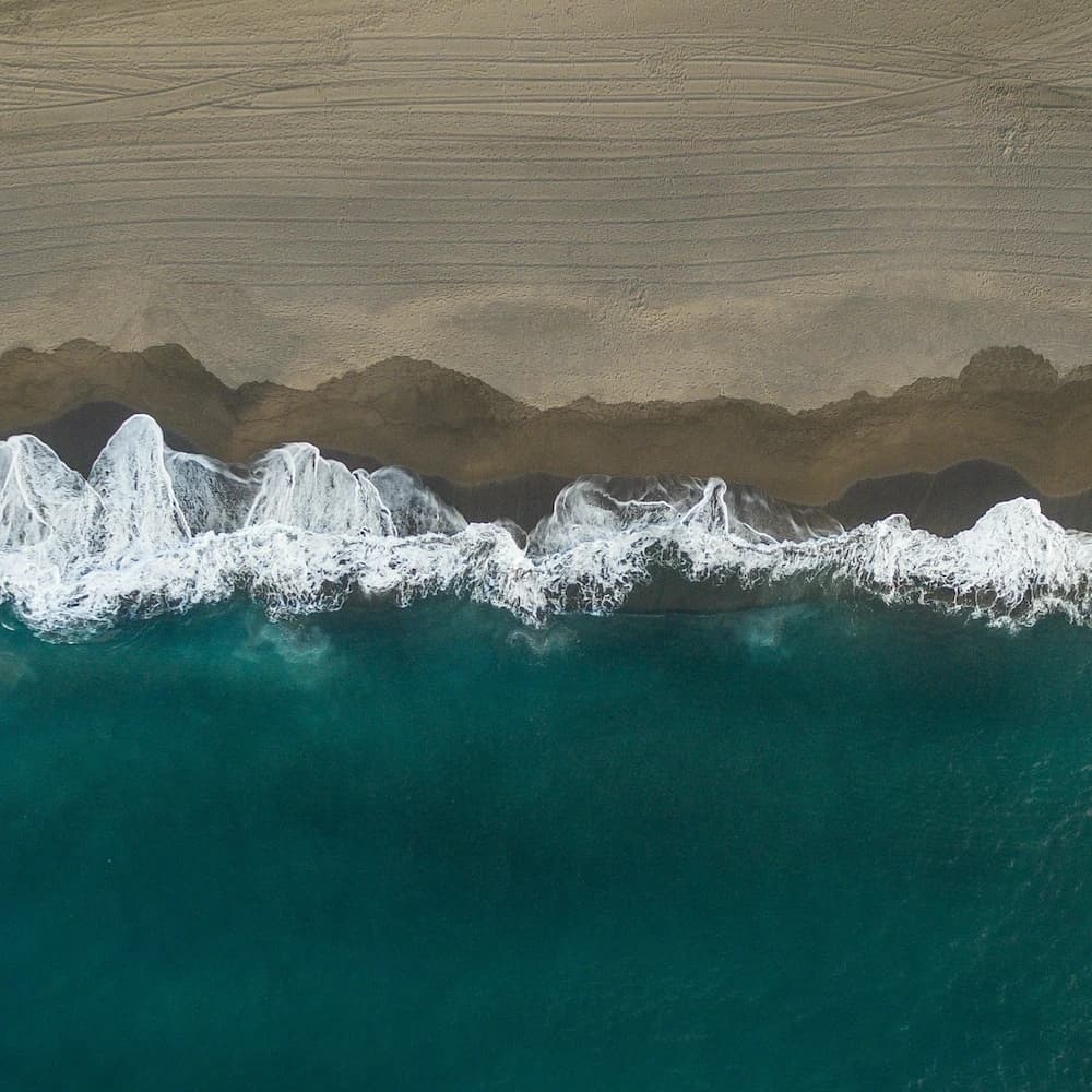 waves hitting shore